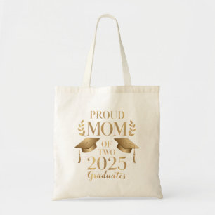 Proud Mom of Two 2025 Graduates Graduate Twins Tote Bag