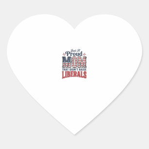 Proud Mom Patriotic Vintage Political Shirt Design Heart Sticker