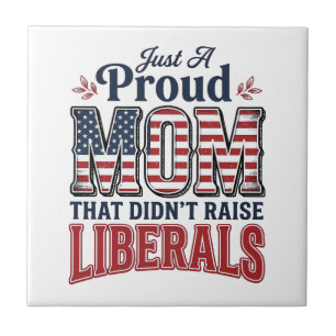 Proud Mom Patriotic Vintage Political Shirt Design Tile