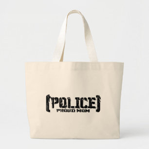 Proud Mom - POLICE Tattered Large Tote Bag