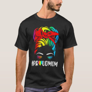 Proud Mom Pride Lgbt Flag Gay Lesbian Matching Fam T-Shirt