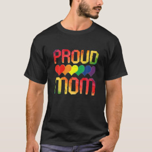 Proud Mom Queer LGBTQ Gay Pride Month Rainbow Flag T-Shirt