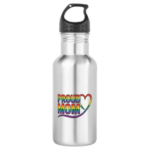 Proud Mom Rainbow Heart Vintage Engraving Design_1 532 Ml Water Bottle
