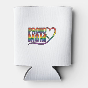 Proud Mom Rainbow Heart Vintage Engraving Design_1 Can Cooler