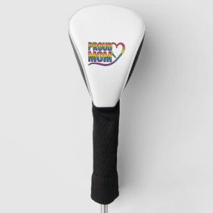 Proud Mom Rainbow Heart Vintage Engraving Design_1 Golf Head Cover