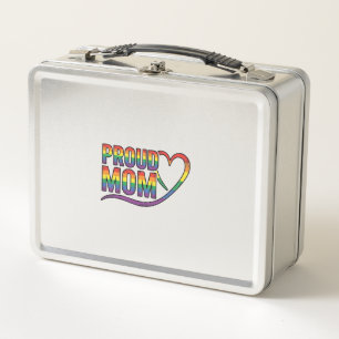 Proud Mom Rainbow Heart Vintage Engraving Design_1 Metal Lunch Box