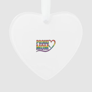 Proud Mom Rainbow Heart Vintage Engraving Design_1 Ornament