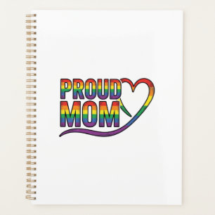 Proud Mom Rainbow Heart Vintage Engraving Design_1 Planner