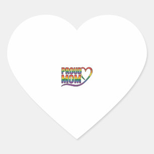 Proud Mom Rainbow Heart Vintage Engraving Design_1 Sticker