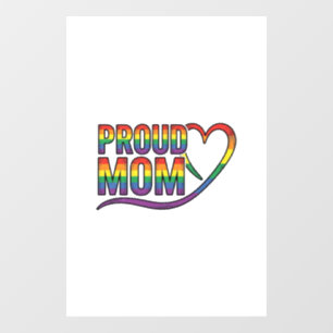 Proud Mom Rainbow Heart Vintage Engraving Design_1 Window Cling
