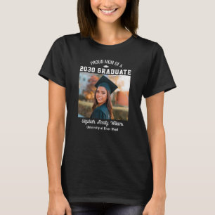 Proud Mom Senior Custom Year Graduate Photo Parent T-Shirt