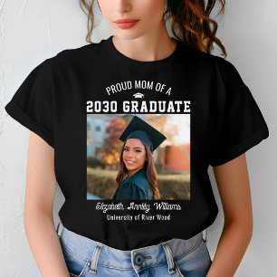 Proud Mom Senior Custom Year Graduate Photo Parent T-Shirt
