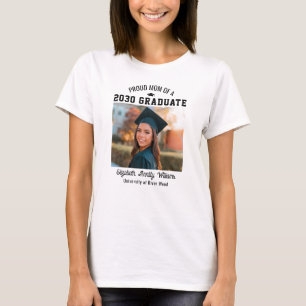 Proud Mom Senior Custom Year Graduate Photo Parent T-Shirt