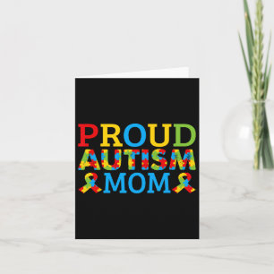 Proud Mom Wears Coloured Puzzle Pieces For Autism  Card