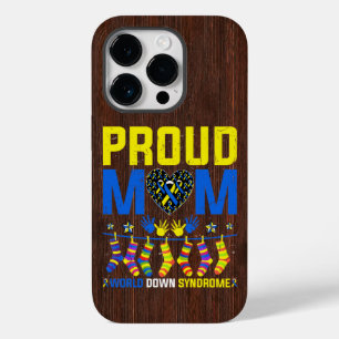 Proud Mom World Down Syndrome Awareness Day Ribbon Case-Mate iPhone 14 Pro Case