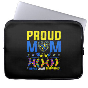 Proud Mom World Down Syndrome Awareness Day Ribbon Laptop Sleeve