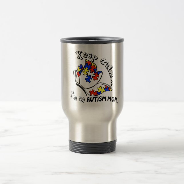 Proud Momma - Autism Pride! Travel Mug (Center)