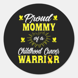 Proud Mommy Of A Childhood Cancer Warrior Awarenes Classic Round Sticker