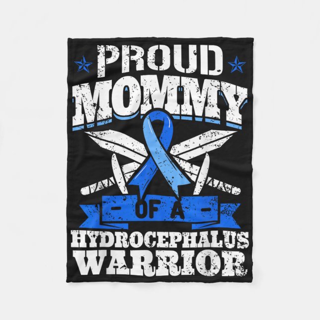 Proud Mommy Of A Hydrocephalus Warrior Awareness R Fleece Blanket (Front)