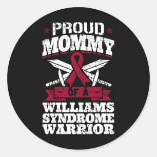 Proud Mommy Of A Williams Syndrome Warrior Awarene Classic Round Sticker