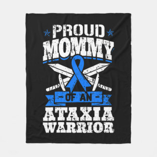 Proud Mommy Of An Ataxia Warrior Awareness Ribbon  Fleece Blanket