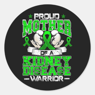 Proud Mother Of A Kidney Disease Warrior Ckd Aware Classic Round Sticker