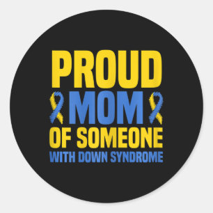 Proud Mother World Down Syndrome Mom Classic Round Sticker