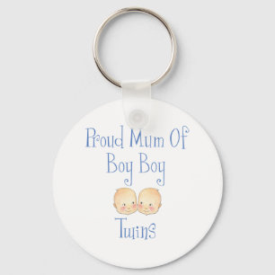 Proud Mum of Boy Twins Keychain