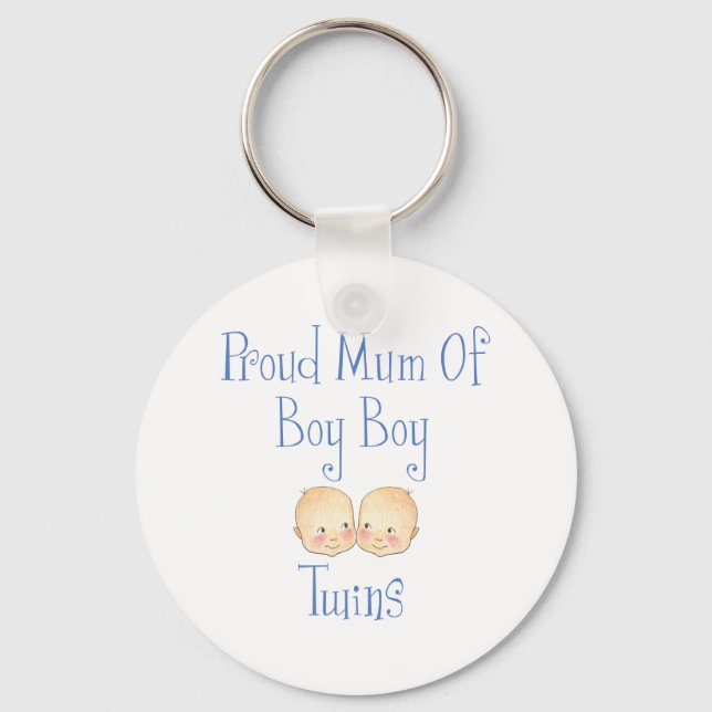 Proud Mum of Boy Twins Keychain (Front)