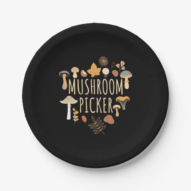 Proud Mushroom Picker Paper Plate (Front)