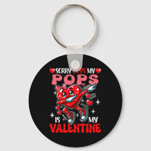 Proud My Pops Is My Valentine's Day Dabbing Heart Keychain
