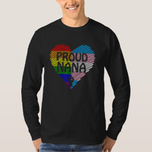 Proud Nana Lgbt With Rainbow And Transgender Flag T-Shirt