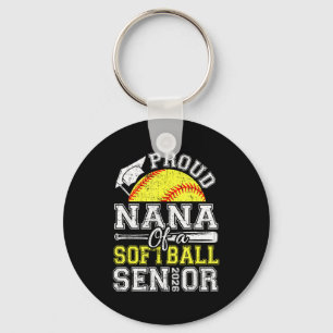 Proud nana of a 2026 senior softball graduate keychain