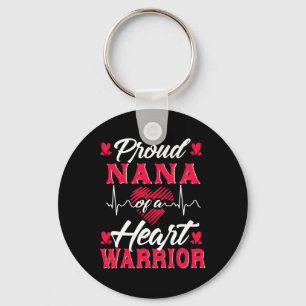 Proud Nana Of A Heart Warrior Chd Awareness Keychain