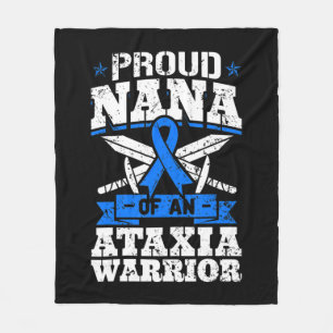 Proud Nana Of An Ataxia Warrior Dystaxia Awareness Fleece Blanket