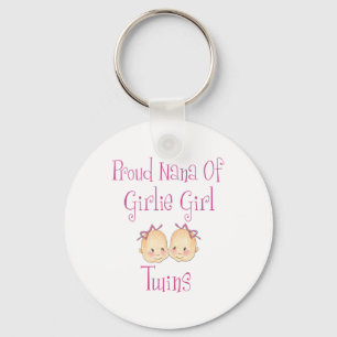 Proud Nana of Girl Twins Keychain