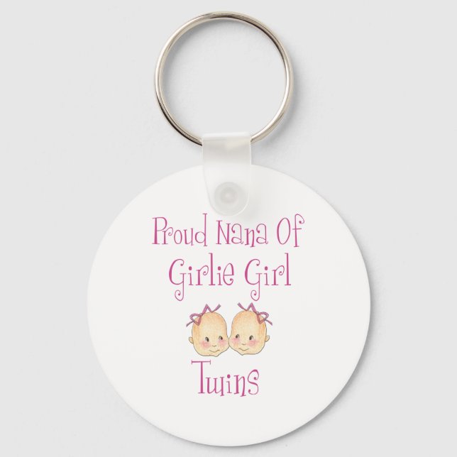 Proud Nana of Girl Twins Keychain (Front)