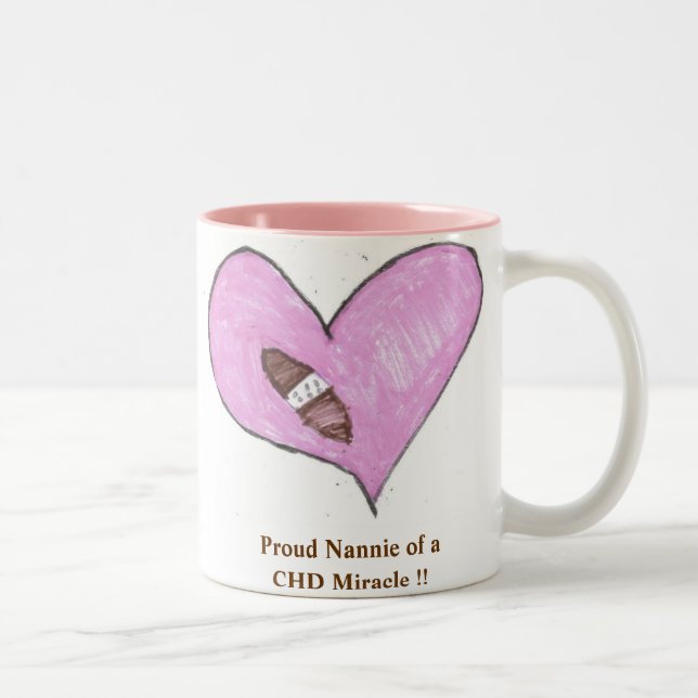 Proud Nannie of a CHD Miracle !! Two-Tone Coffee Mug (Right)