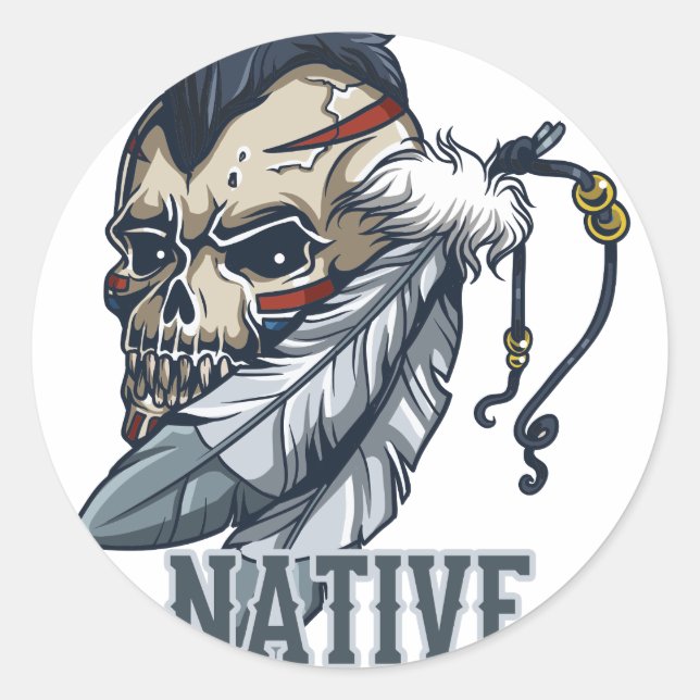 Proud Native American Classic Round Sticker (Front)