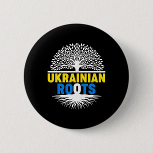 Proud Native Ukrainian Ukraine Flag Ukrainian Root 2 Inch Round Button