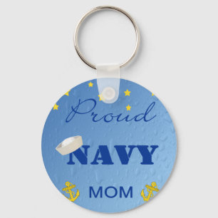 Proud Navy Mom Keychain