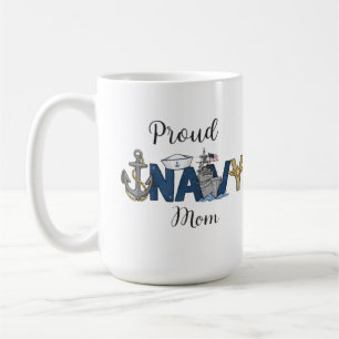 Proud navy mom mother's day coffee mug