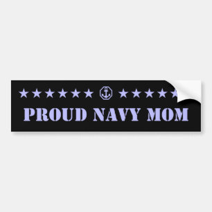 Proud Navy Mom Stars Bumper Sticker
