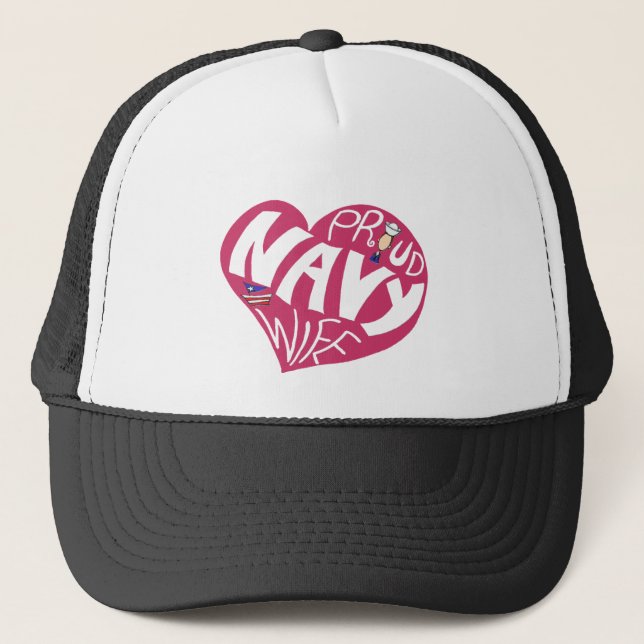 Proud NAVY Wife - Maroon Hat (Front)
