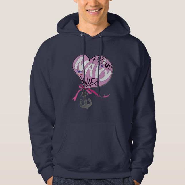 Proud navy wife - Rosey Hooded Sweatshirt (Front)