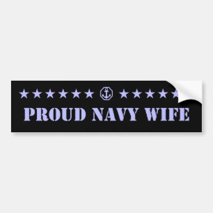Proud Navy Wife Stars Bumper Sticker