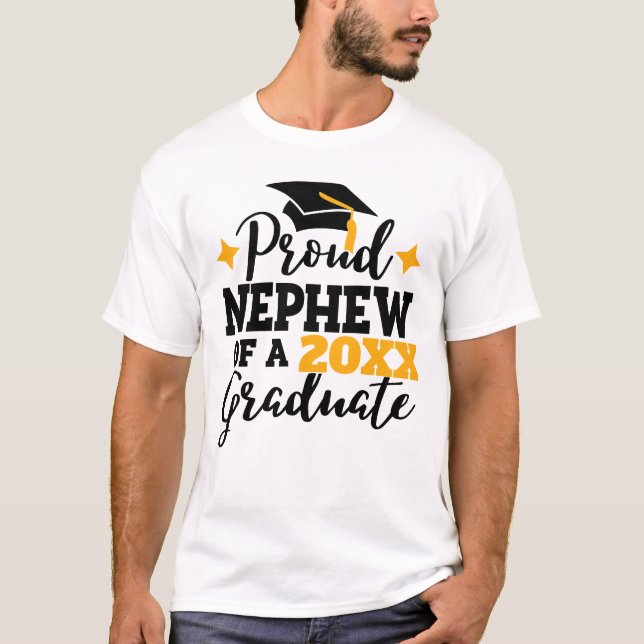 Proud nephew 2022 graduate black gold tassel T-Shirt (Front)