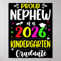 Proud Nephew Cl Of 2026 Kindergarten Graduate Kids