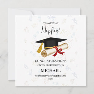 Proud Nephew Graduation Personalized Card