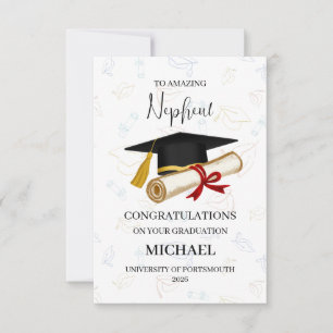 Proud Nephew Graduation Personalized Card